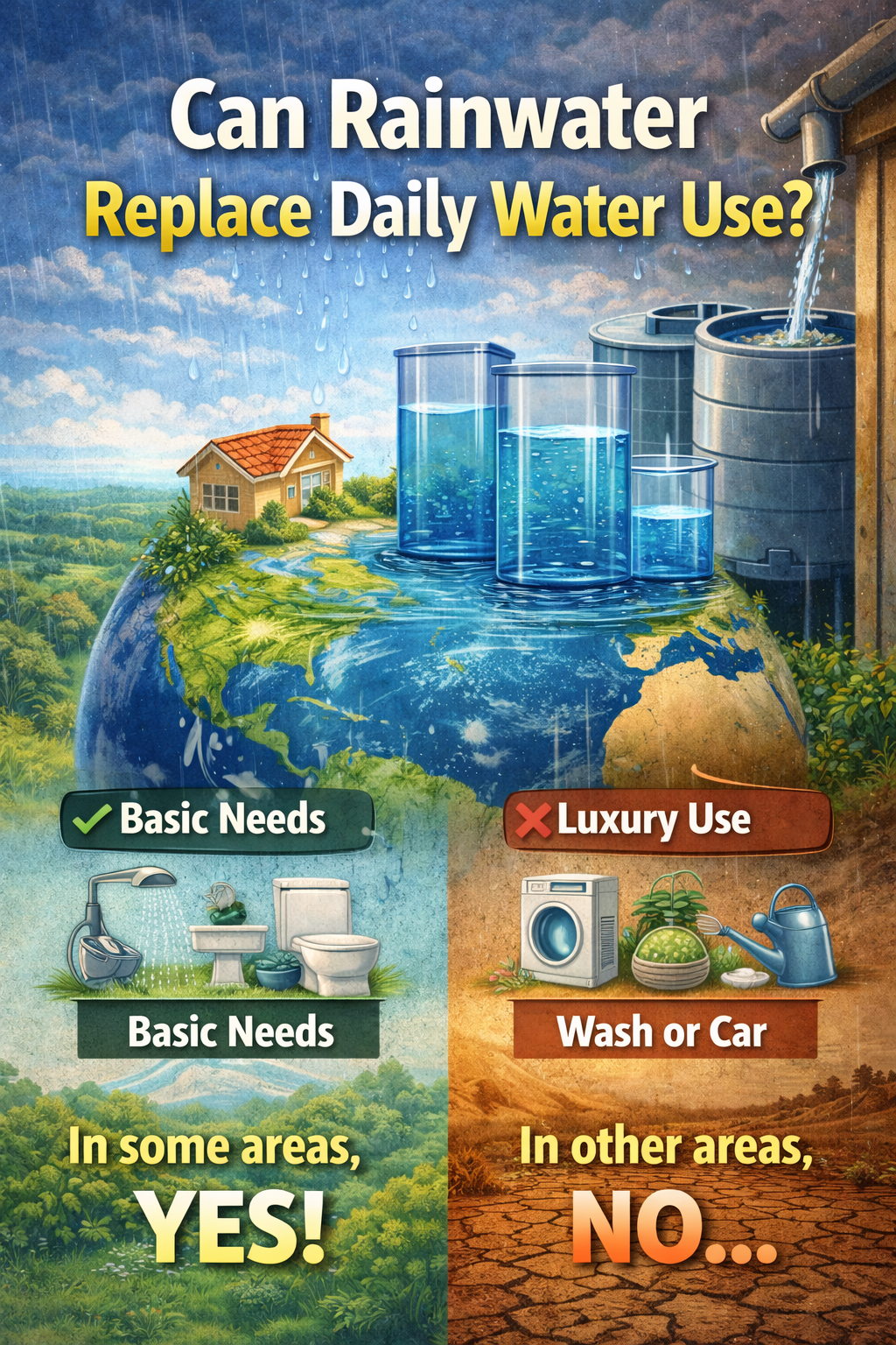 Can rainwater replace daily water use?